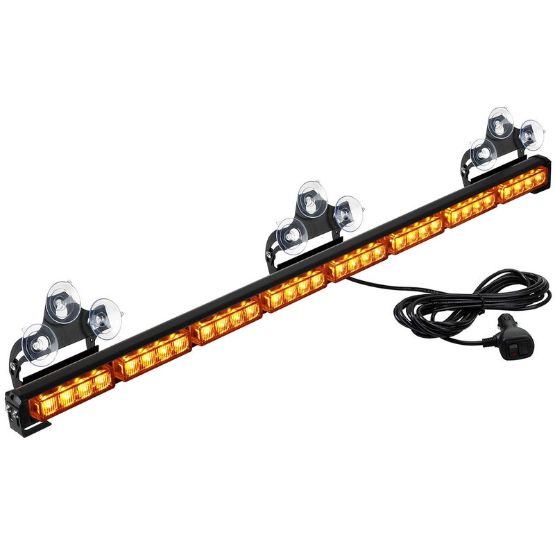 ASPL 36" 32LED Traffic Advisor Light Bar Warning Emergency Strobe Light Bar Directional Flashing Emergency Caution Lighting Led Safety Lights with 16 ft Straight Cord (Amber) - Image 1